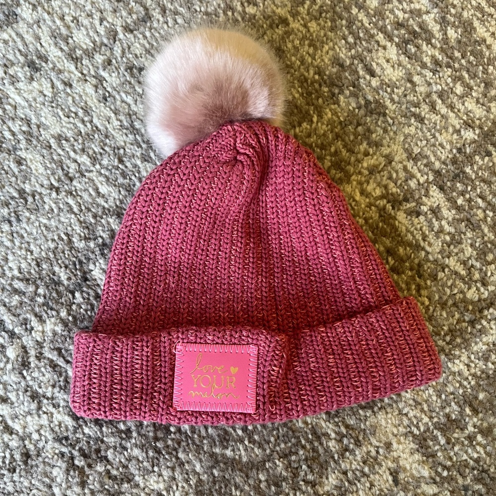 Pink Love Your Melon Winter Pom Pom Hat